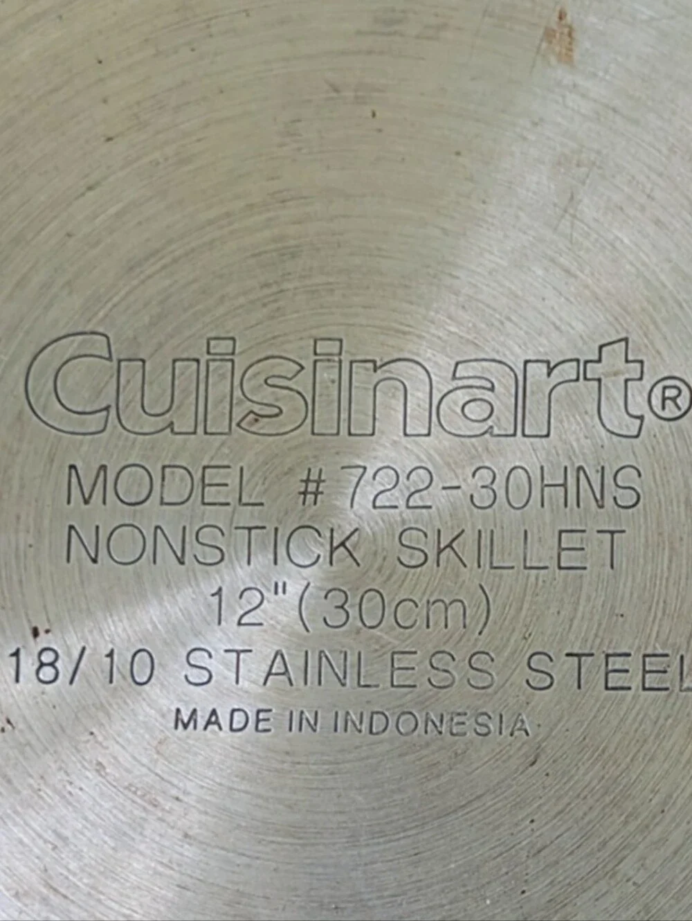 Cuisinart Stainless Steel Skillet with Lid 12 Inch Model 722-30 HNS Non Stick